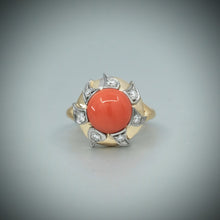 'Lyra' Coral and Diamond ring