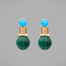  'Dorado' Turquoise & Malachite Earrings