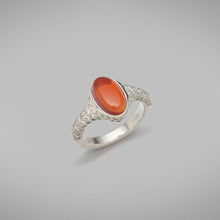  'Pavo' Volcanic Fire Opal & Diamond ring