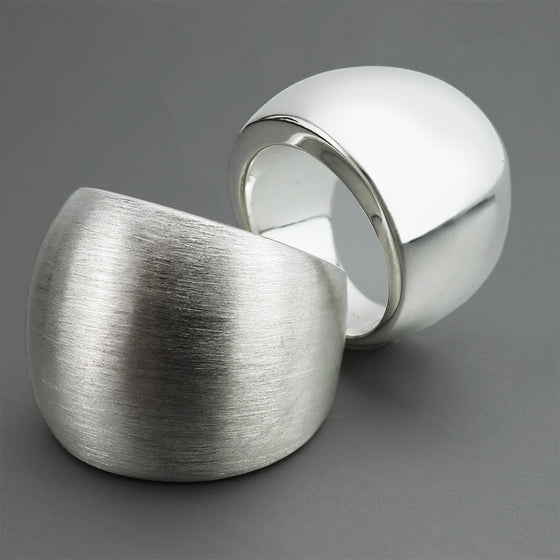 Our BUNDA Boutique 'Dome' ring is a fine-fashion classic style that can be worn everyday with any outfit. Choose either a beautiful brushed silver finish with a soft sophistication or an elegant high polish finish for extra dash.