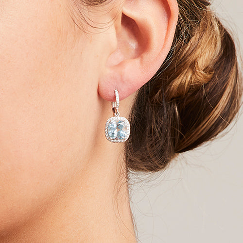 'Sitara' Blue Topaz and Diamond Earrings