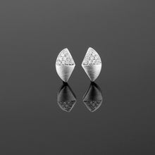  'Apus' Wedge Diamond Stud Earrings in White Gold