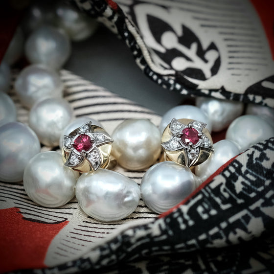 'Lyra' Ruby and Diamond Earrings
