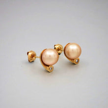  Gold South Sea Pearl and Diamond Earrings