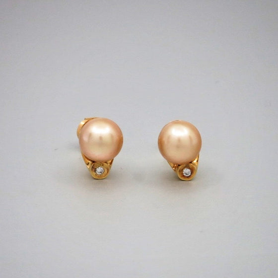 Gold South Sea Pearl and Diamond Earrings