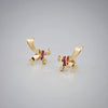 Ribbon Ruby Yellow gold Earrings