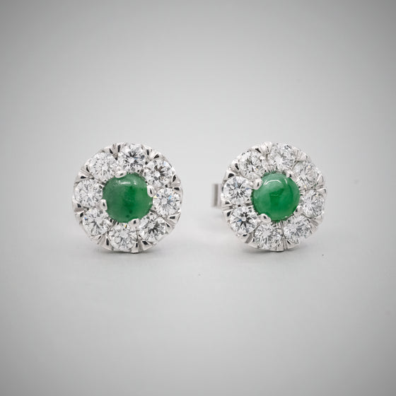 'Valentin' Jade and Diamond Earrings