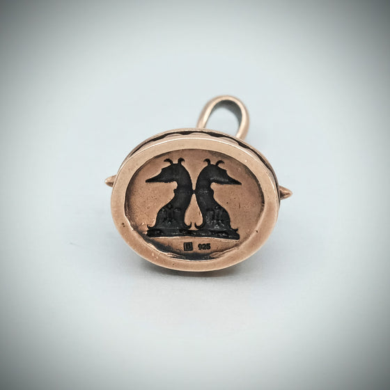 Sterling Silver Fob/seal pendant, rose finish