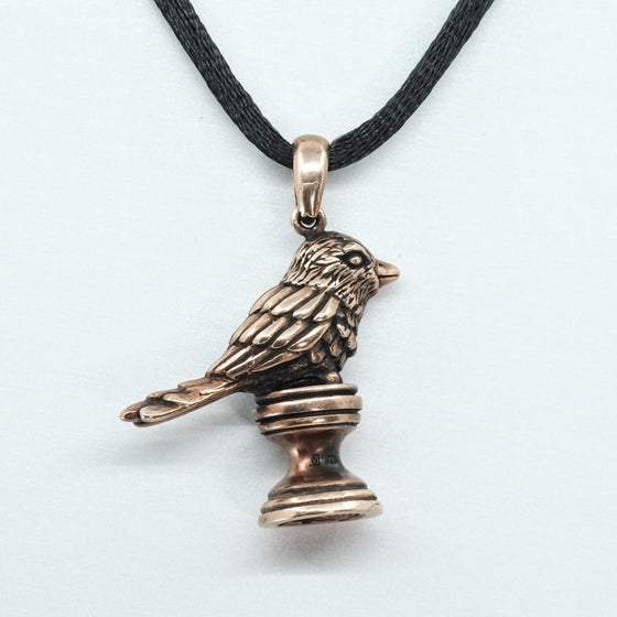 Sterling Silver bird shaped pendant, rose finish