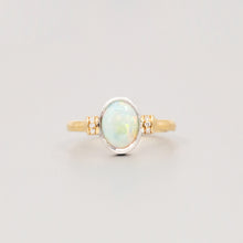  'Dorado' White Opal & Diamond Ring in 18ct White & Yellow Gold