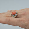 'Lyra' Coral and Diamond ring