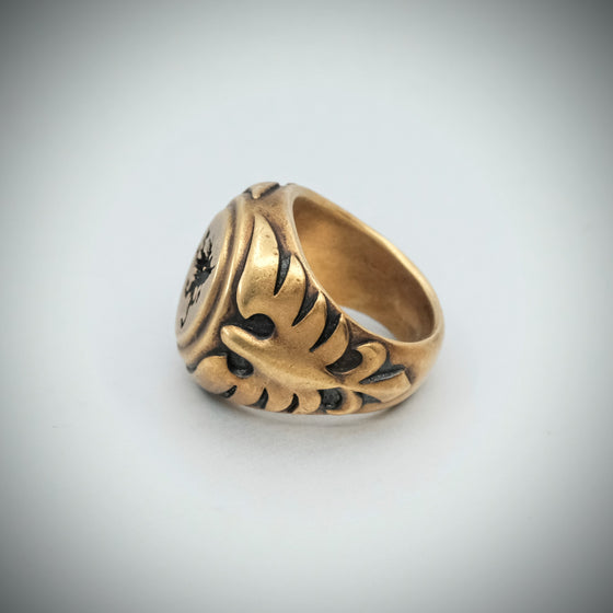 Sterling Silver Signet ring, gold finish