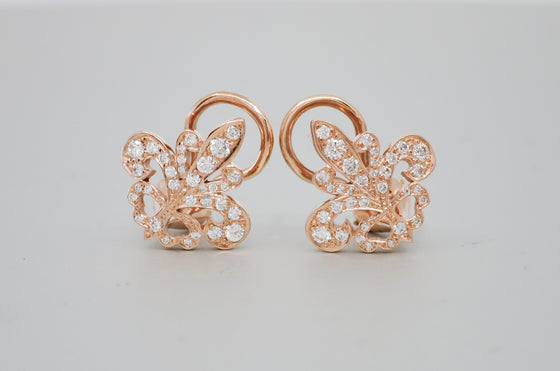 'Fleur De Lys' Earrings in Rose Gold