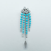  'Couture' Diamond & Turquoise Brooch