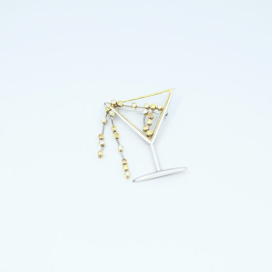 'Couture' Argyle Fancy Coloured Diamond 'Martini' Brooch in Platinum and 18ct Yellow Gold