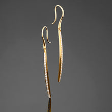  'Line' Diamond Earrings in Yellow Gold