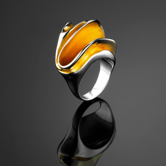 'Sundance' Small Ring in Silver and Accents of Gold