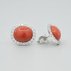 'Valentin' Precious Coral & Diamond Earrings in White gold