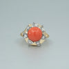 'Lyra' Coral and Diamond ring
