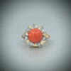 Lyra Coral and Diamond ring