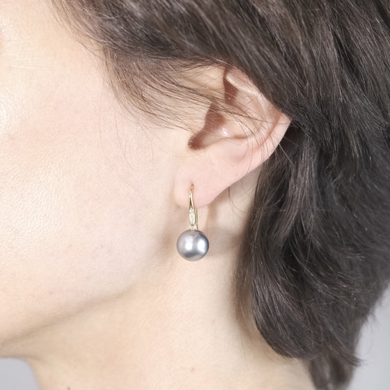 'Vine' Cultured Tahitian Pearl Earrings