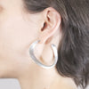 'Scoria' Brushed Black Silver Earrings