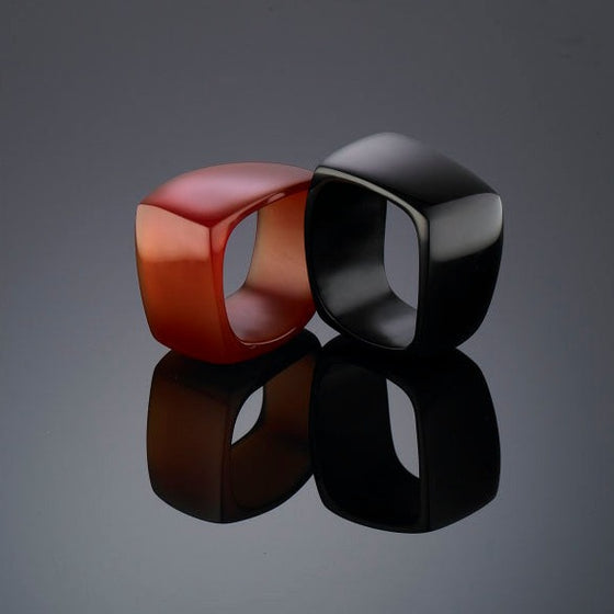 Black 'Cube' bangle in resin