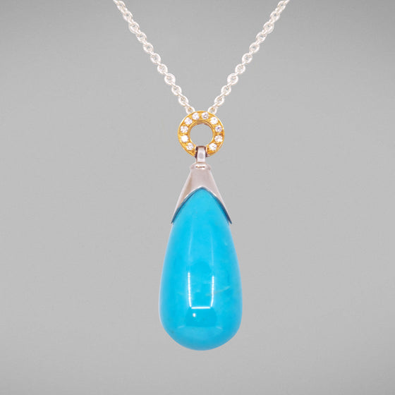 'Hollywood' Turquoise and Diamond Pendant
