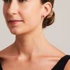 'Valentin' Precious round Coral & Diamond Earrings in White gold