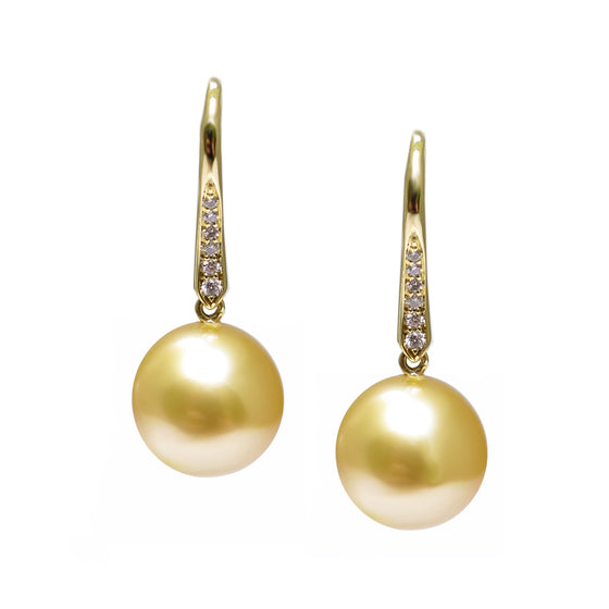 'Vine' Cultured South Sea Pearl Drop Earrings