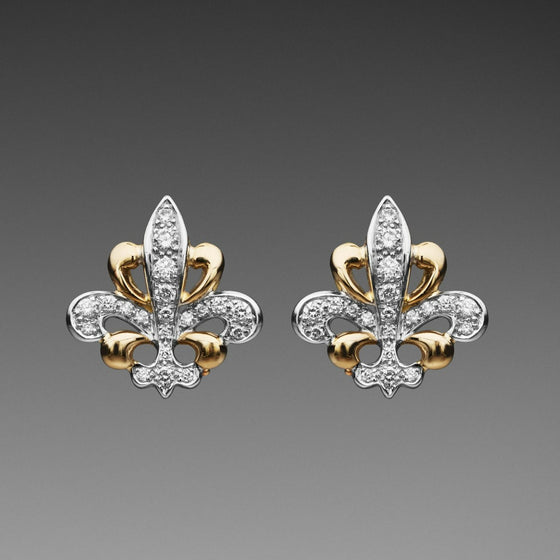 'Fleur De Lys' Two-Tone Earrings