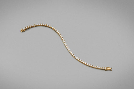 'Tennis' Diamond Bracelet 4 Claw Set - Large