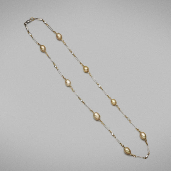 'Lacerta' South Sea Keshi Pearl & Diamond Necklace