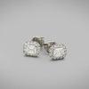 'Valentin' Diamond Stud Earrings with Emerald Cuts in White Gold