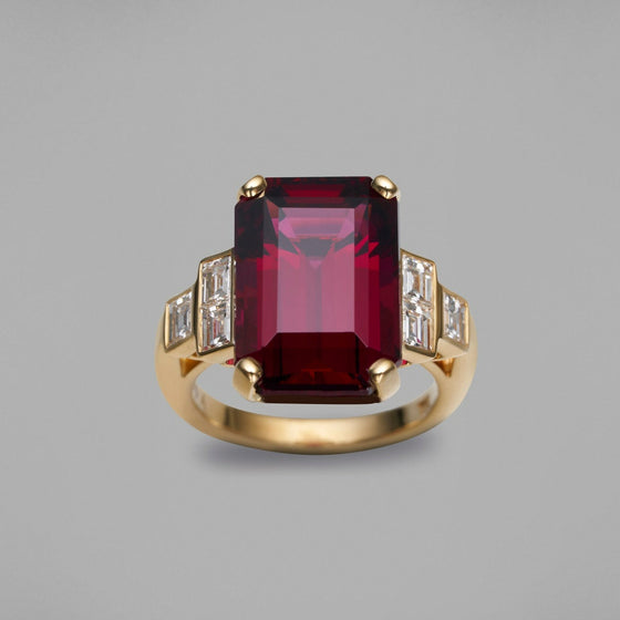 'Volans' Rhodolite Garnet & Diamond Ring