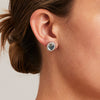'Corvus' Aquamarine and Diamond Stud Earrings