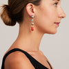 'Krest' Tahitian Keshi Pearl & Precious Coral & Diamond Earrings
