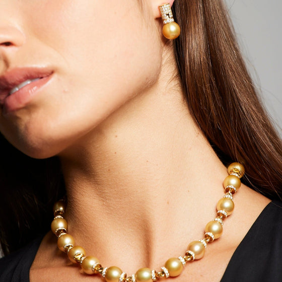 'Dorado' Golden South Sea Pearl & Diamond Necklace