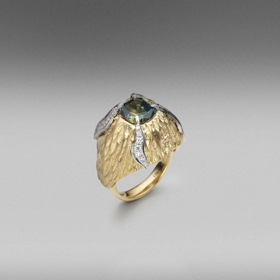 'Caelum' Couture Ring with Australian Green Sapphire
