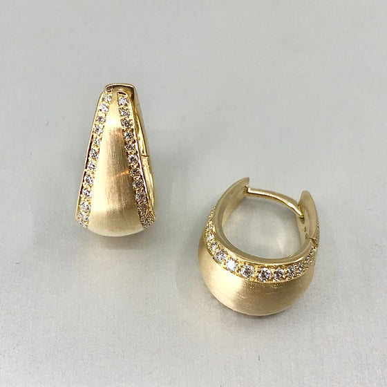 'Bundova' Diamond Clip Earrings in Yellow Gold