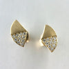 'Apus' Wedge Diamond Stud Earrings in Yellow Gold