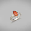 'Pavo' Volcanic Fire Opal & Diamond ring