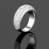 A BUNDA 'Bomb' diamond ring made in 18 carat white gold, pave set with round brilliant diamonds.