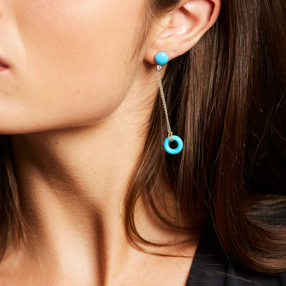 'Bundova' Turquoise & Diamond Earrings