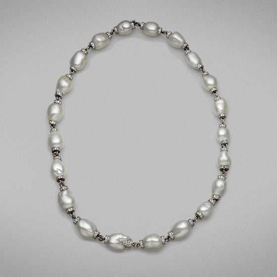 'Dorado' Baroque South Sea Pearl & Diamond Necklace
