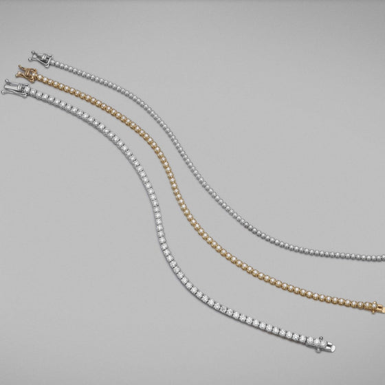 'Tennis' Diamond Bracelet Crown Set - Small