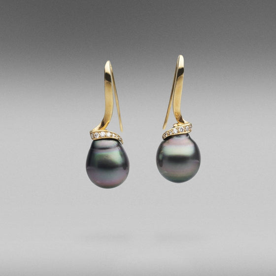 'Lyra' Tahitian Pearl Drop Earrings