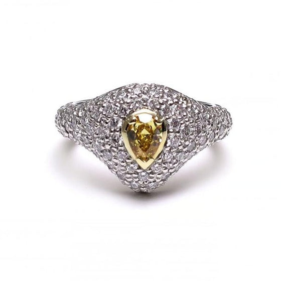 A BUNDA 'Bomb' diamond ring made in platinum and 18ct yellow gold