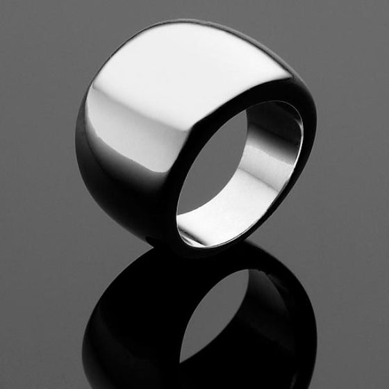 A BUNDA 'Dome' Ring in Polished Finished Silver