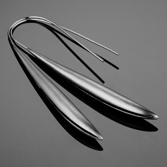 A BUNDA ’Schist’ Silver Earrings Finished in Brushed Silver